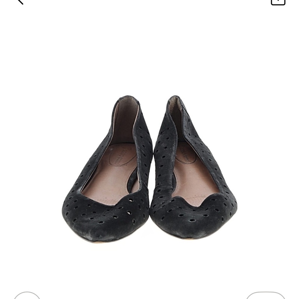 Corso Como Black Suede Perforated Slip-On Flats